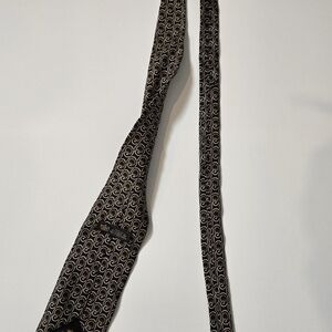 Vintage Paolo Gucci Silk Tie • Gold Scroll Pattern • Italy • 80s Luxury